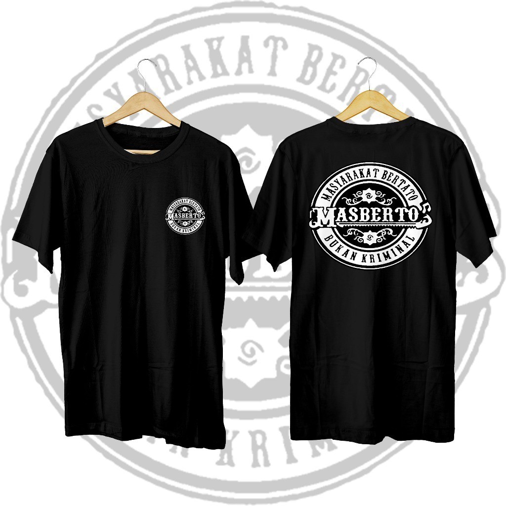 kaos distro lengan pendek motif // masberto // masberto mesin tato // masyarakat bertato