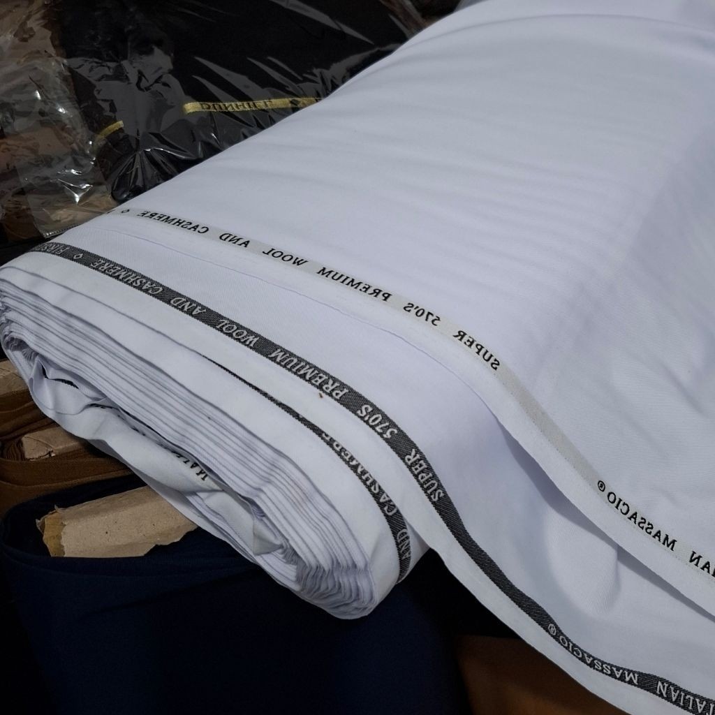 Kain putih polos meteran super premium tebal bahan baju dinas PDH PNS PSH perawat jas kedokteran sem