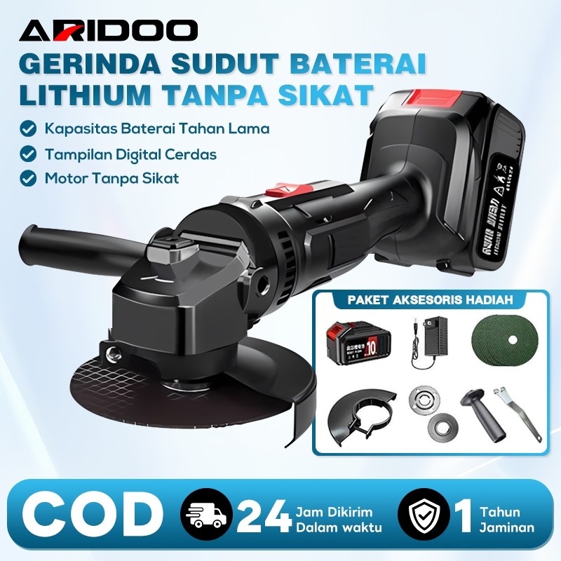 promo toko AXISMAX Gerinda Baterai Brushless 48v Mesin Gerinda Cordless Angle Grinder Tangan FUYAON 