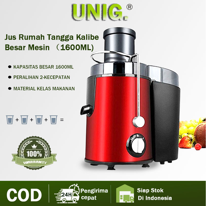 promo toko UNIG 400W Multifungsi Slow Juicer Buah Tanpa Ampas Dan Sayur Blender Gelas Buat Jus Ampas