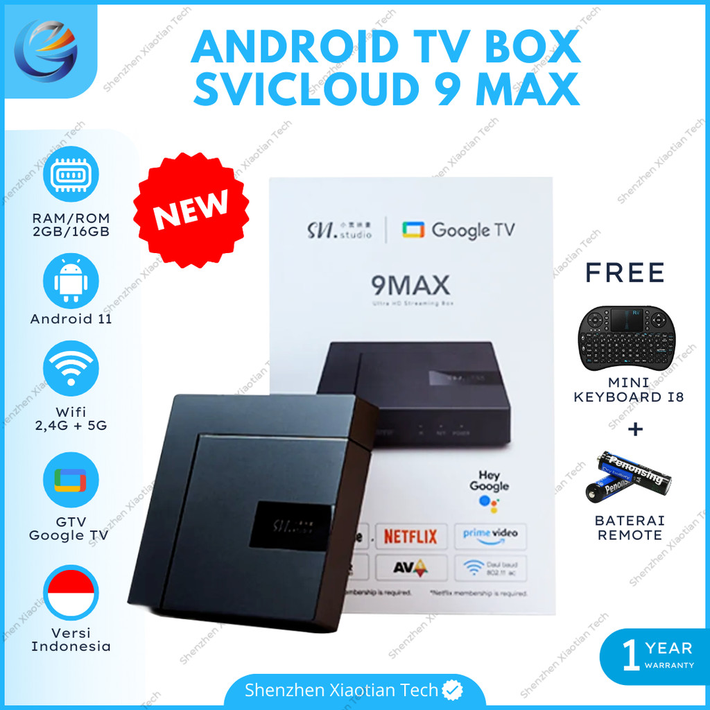 SVICLOUD 9Max | Android Tv Box Svicloud 9Max 2/16GB Google TV 8K | TV Box Android 11 Wifi 2.4/5Ghz G