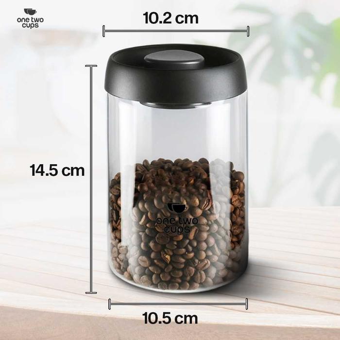 saleOne Two Cups Toples Kaca Kedap Udara Stoples Jar Vakum Makanan Biji Kopi Teh Kue Vacuum Sealed T