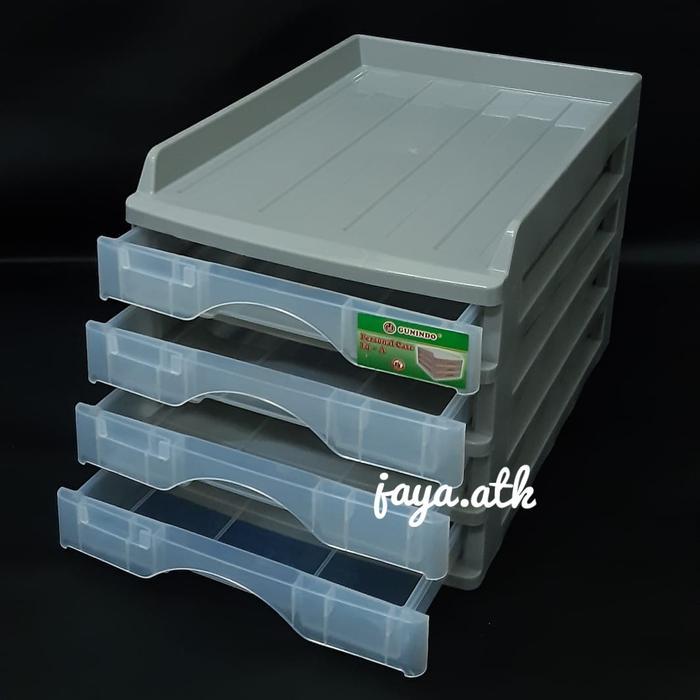 RAK KERTAS DOKUMEN PLASTIK SUSUN MEJA LETTER TRAY 4 SUSUN PLASTIK