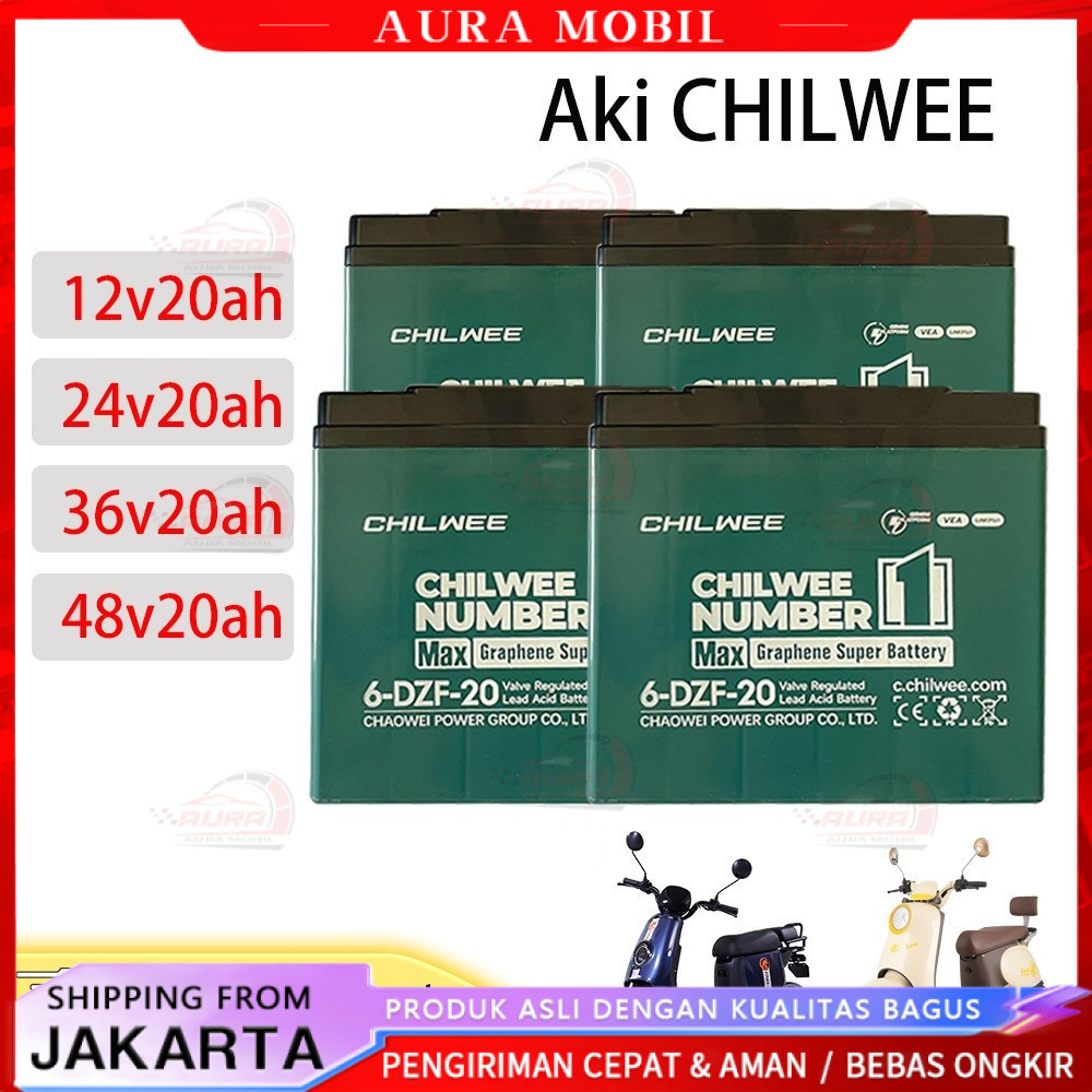 CHILWEE AKI / BATERAI SEPEDA LISTRIK 12V/24V/36V/48V 20AH/12AH ORIGINAL Garansi Resmi