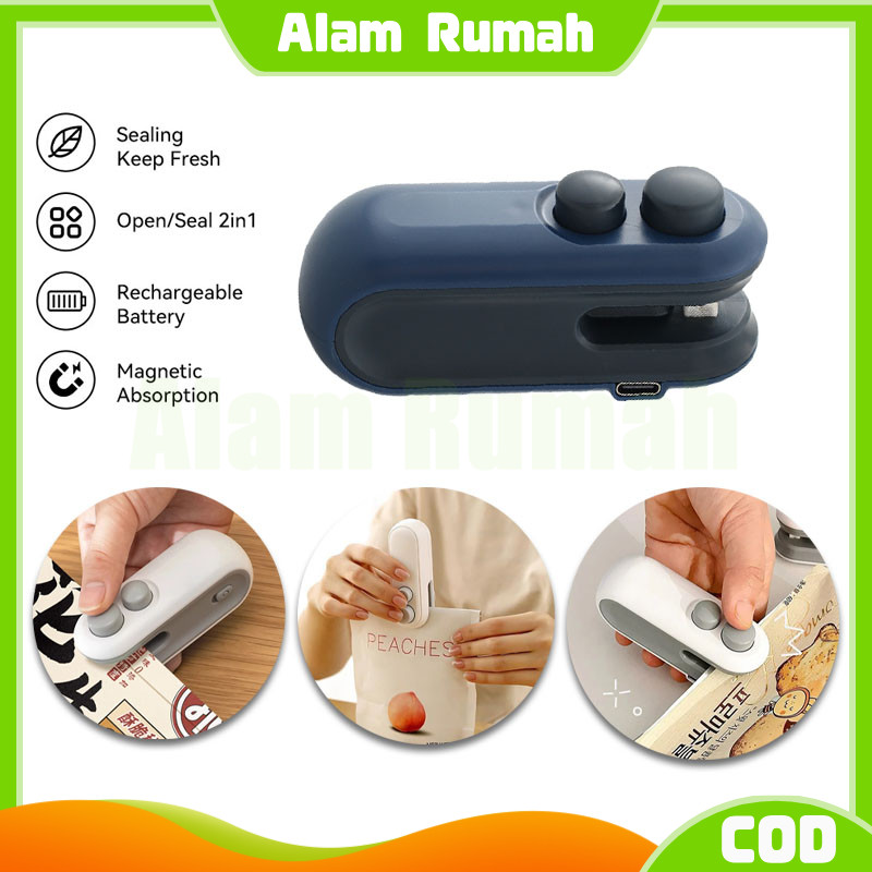 portable sealer pengemas plastik/ alat press perekat plastik sealer mini portable pengeyegel makanan