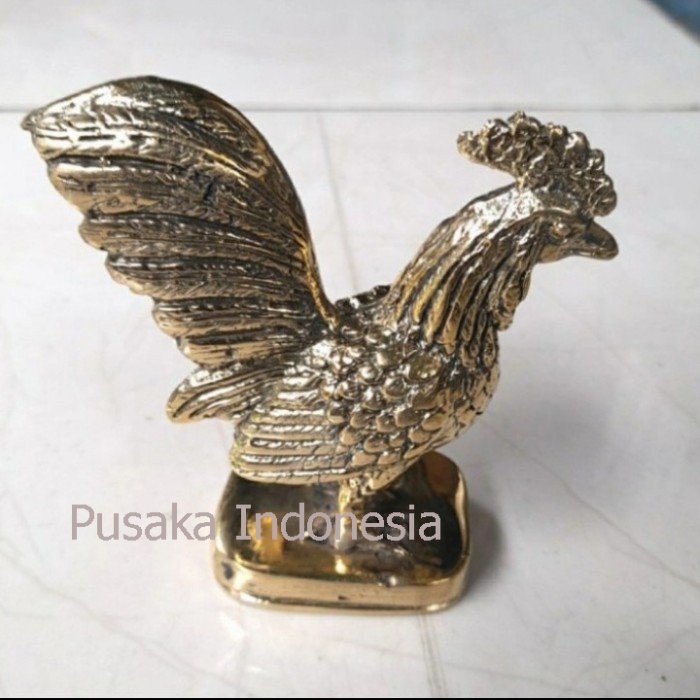 Patung Ayam Jago Kuningan Asli Antik Dijamin Paling Murah Seindonesia PI877