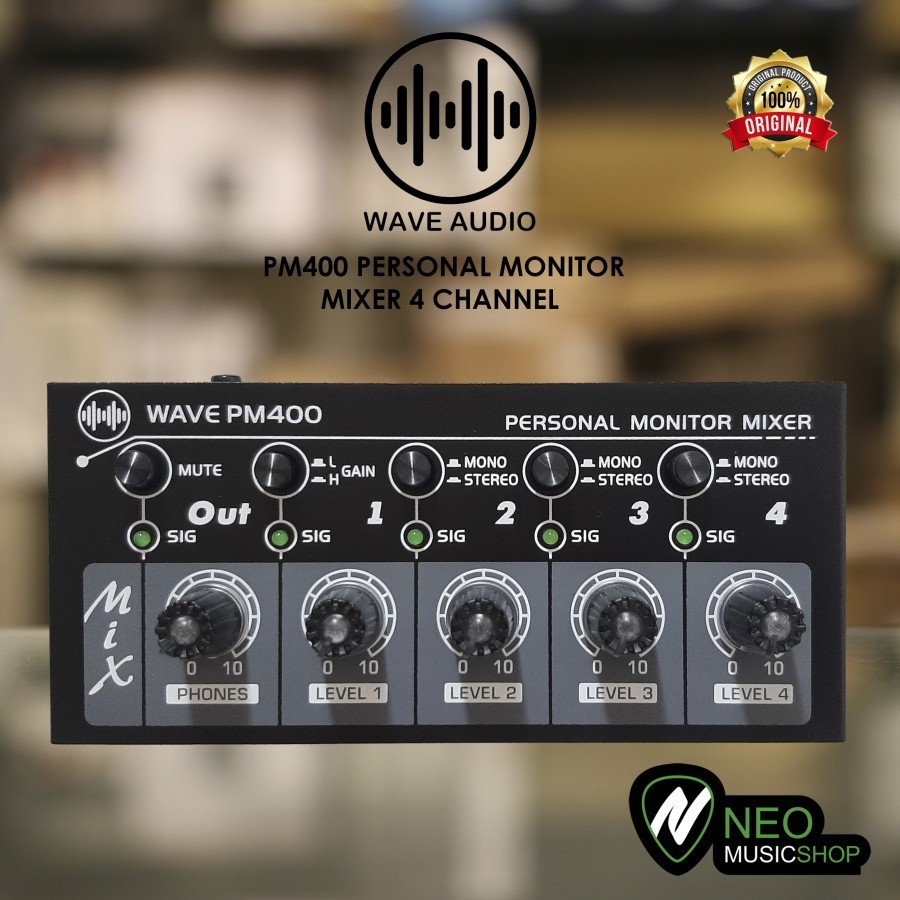 Wave Audio PM400 PM 400 Personal Monitor Mixer 4 Channel