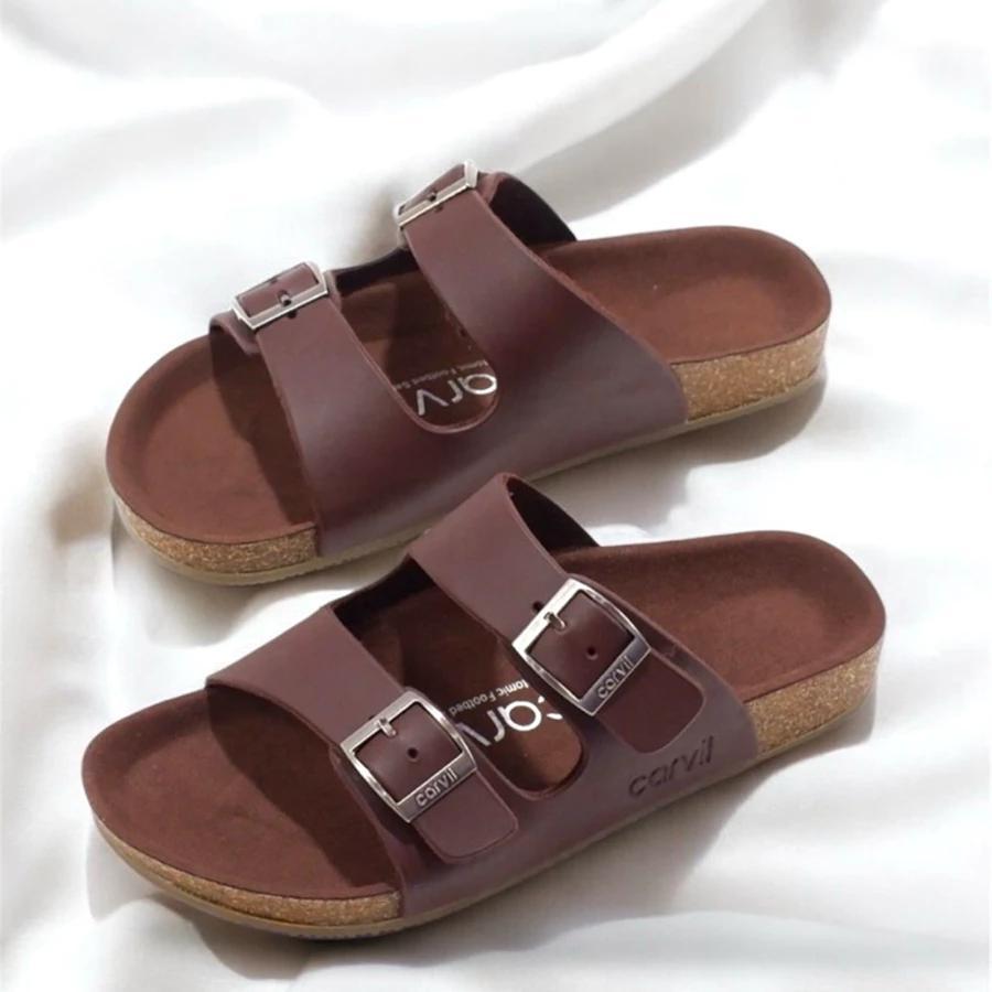 PROMO Sandal Carvil Pria Original Hitam Murah | Sandal Kulit Pria Dewasa