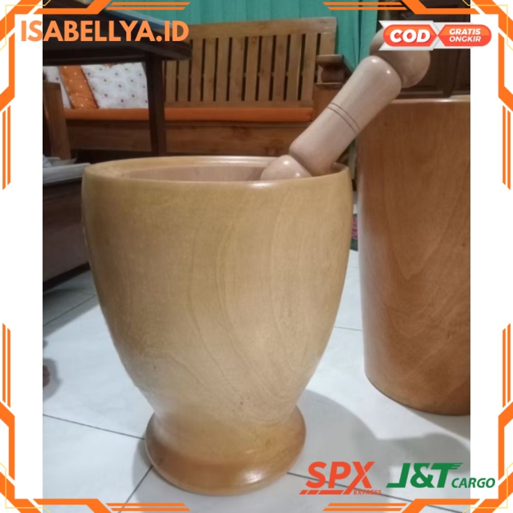 Lumpang kayu SUPER JUMBO/Lumpang SUPER JUMBO +ALU (1 SET) Kayu Mahoni
