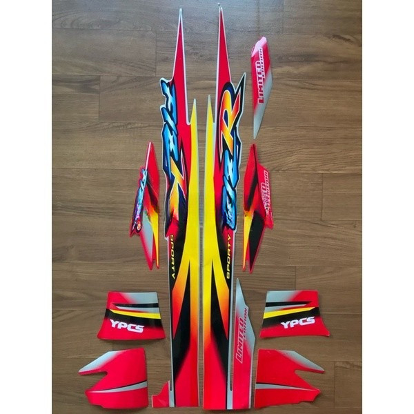 striping polet body motor Fiz R F1z R LE silver merah sticker stiker fizr f1zr dual tone lis list fi