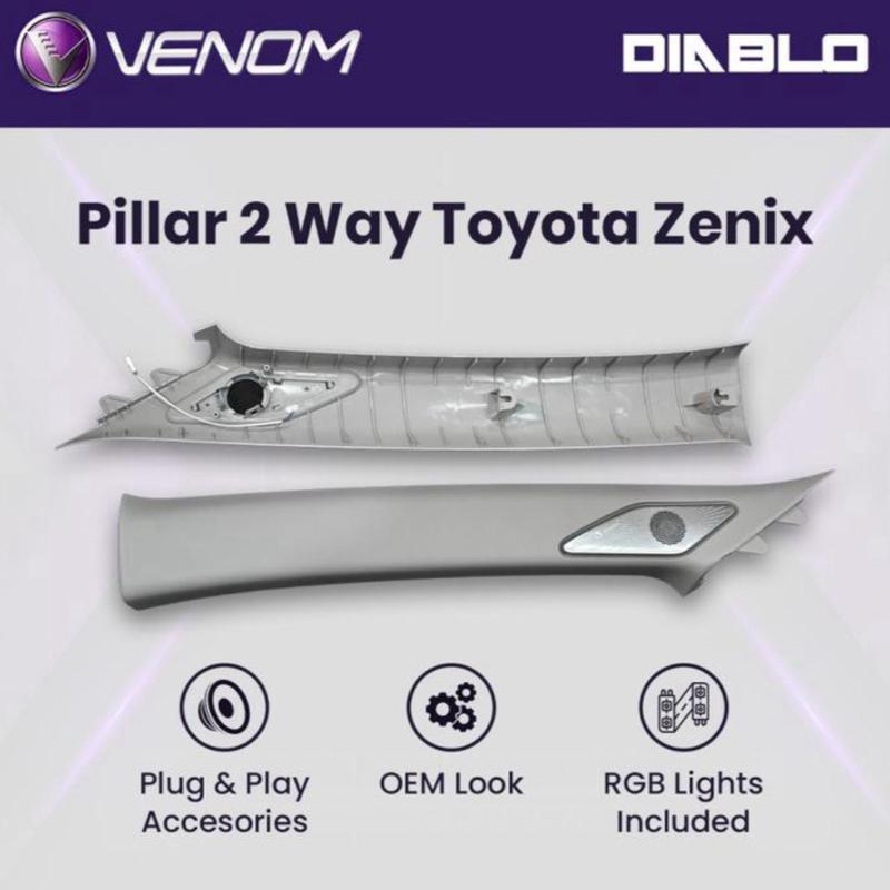 Pilar Tweeter 2 Way Venom Interior Mobil Pillar Toyota Innova Zenix OEM Looks- GARANSI RESMI - 100% 