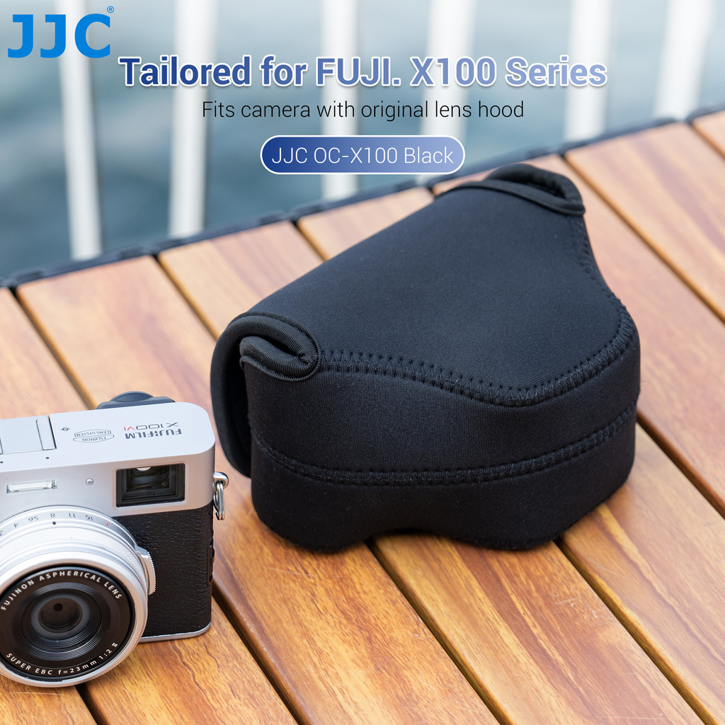 Tas Kamera JJC untuk Fujifilm X100VI, Tas X100V X100F X100S X100T, Tas Jinjing Portabel Hitam Lembut