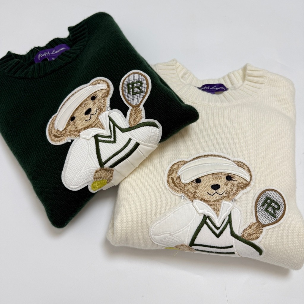 ori~ Sweater kasmir RL POLO terbaru dengan bordir beruang kecil gaya tenis