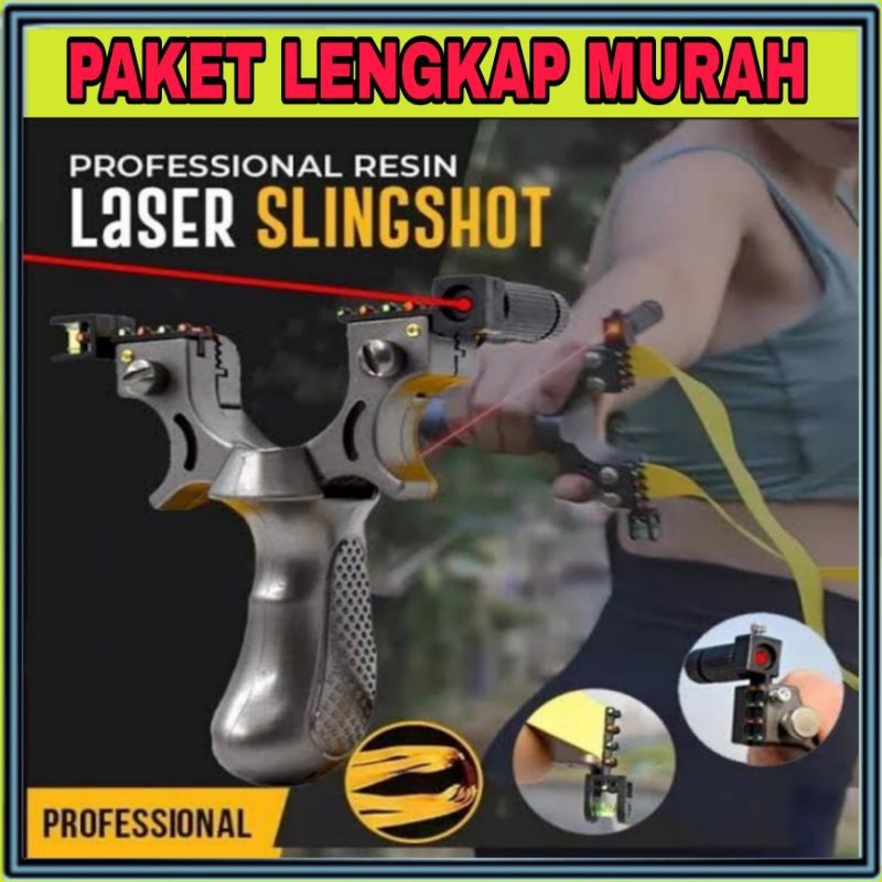 PAKET TERMURAH TERLENGKAP KETAPEL LASER SLINGSHOT UDAH DILENGKAPI CADANGAN BATREI LASER