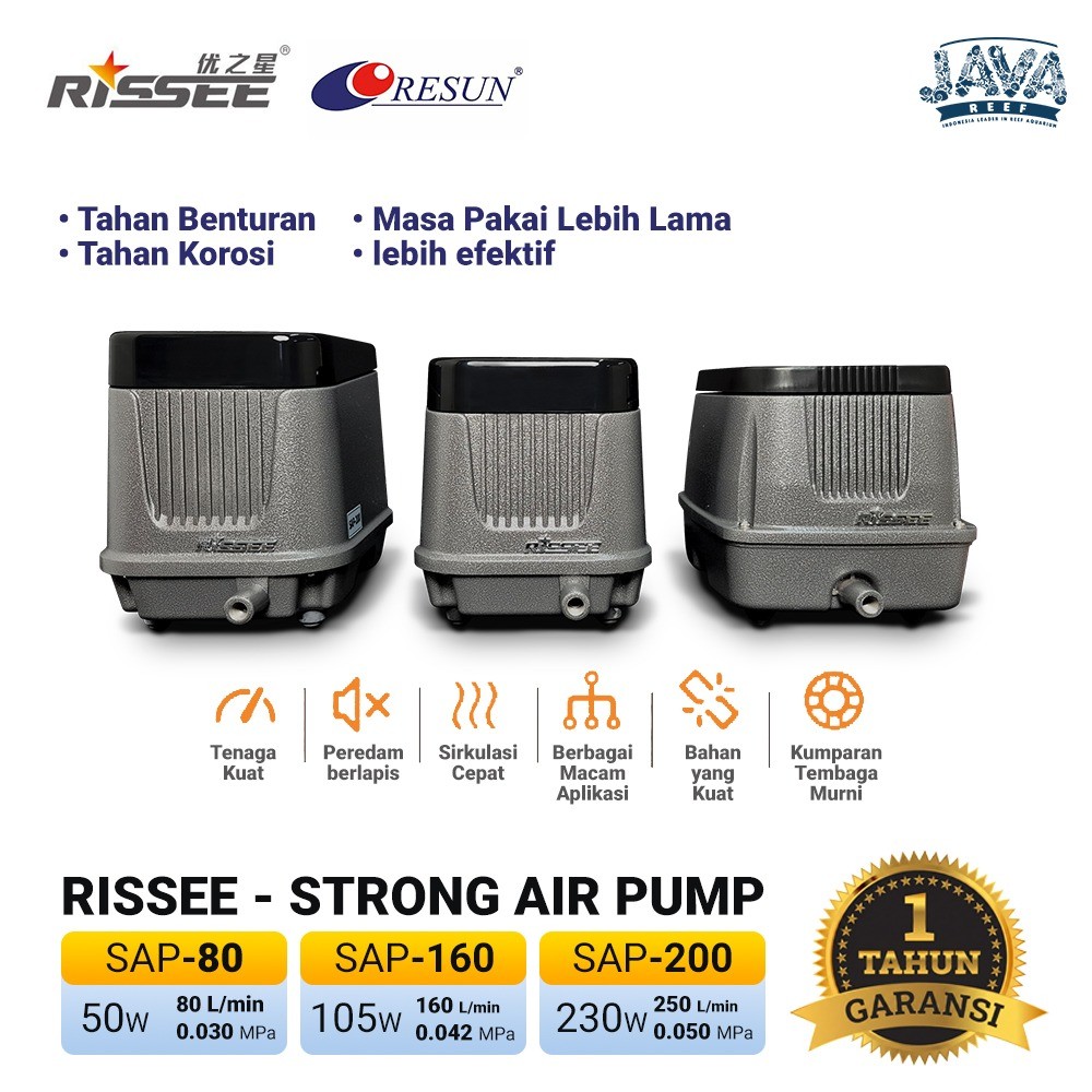 Air Pump Rissee Aerator Aquarium  Aerator Kolam Ikan - Very High Pressure Pompa Udara air pump