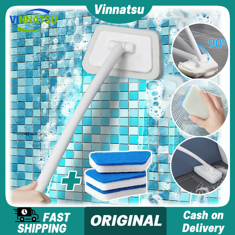 Vinnatsu 4 IN1 Pembersih Kamar Mandi Serbaguna Pembersih Lantai Kamar Mandi Sikat Pembersih Dinding 