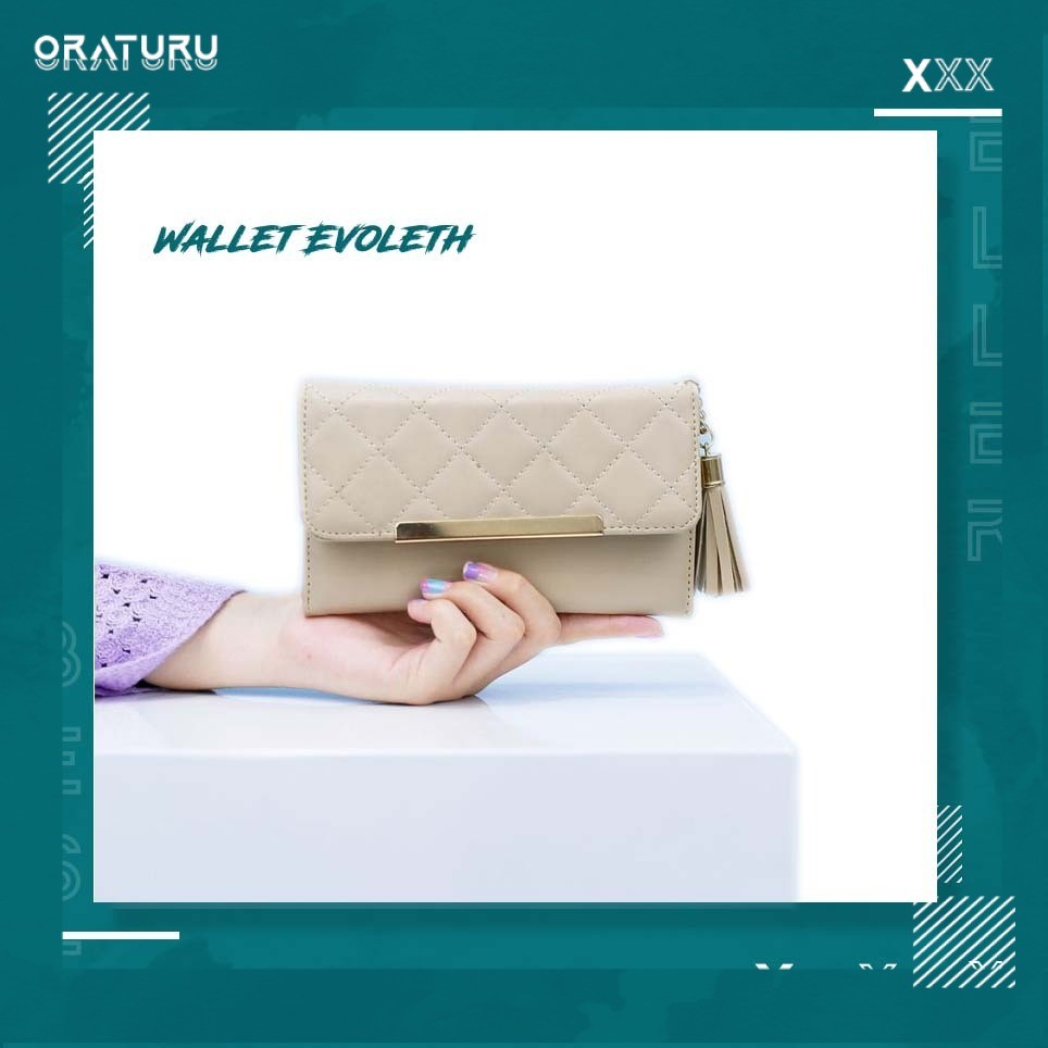 dompet premium evoleth wanita wallet panjang kartu atm ktp sim
