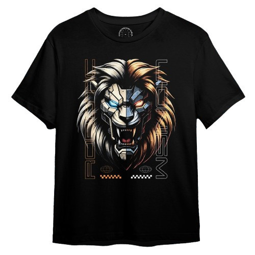Kaos Distro Premium Original 3D Lionism Robotic - Desain Singa Robotik 3D Cyberpunk yang Keren Bahan