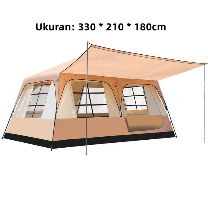Tenda Camping 8-12 Orang Portable Waterproof Camping Tent Lipat Waterproof Anti Air Outdoor Tenda Gu