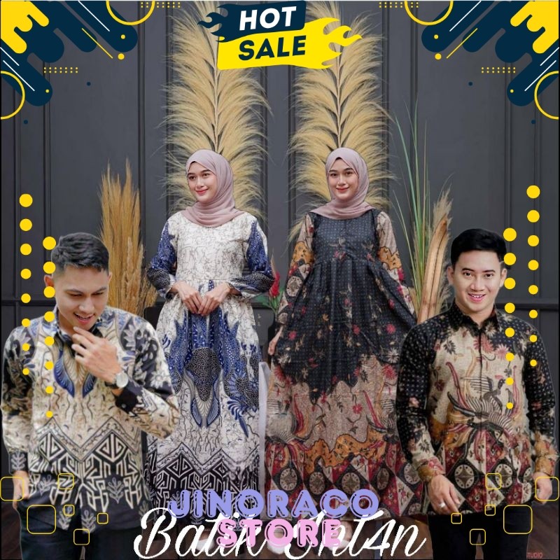 BAJU BATIK COUPLE PASANGAN//GAMIS COUPLE BAHAN POLIMIKRO