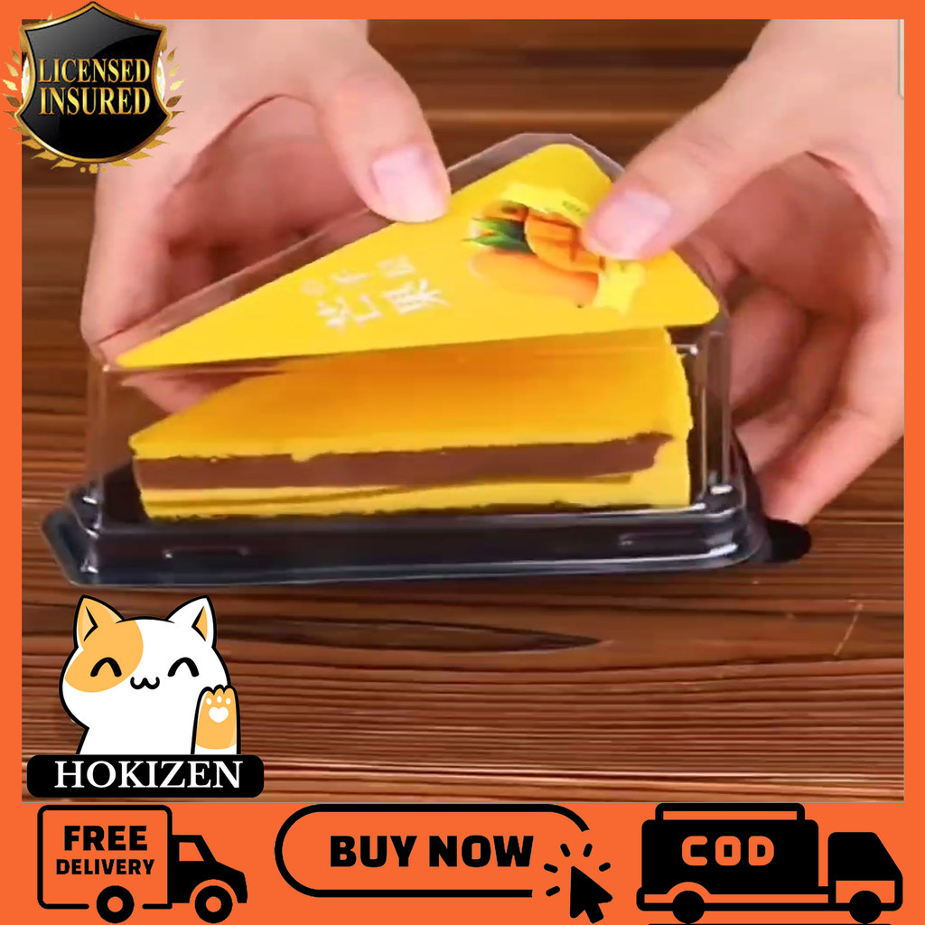 Korean Tray Mika Segitiga Slice Cake Mika Biasa Warna Random Box Dus Mika Mini Isi 10pcs Wadah Sandw
