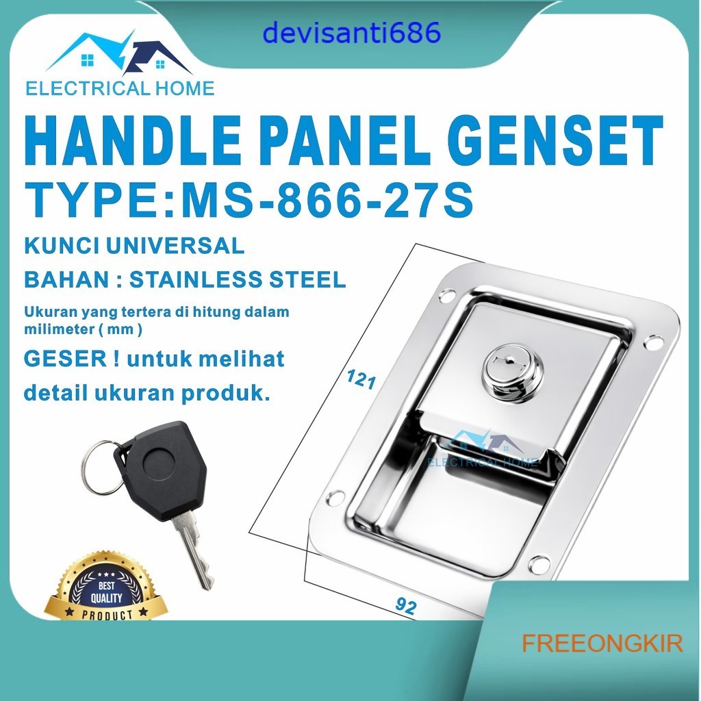 Kunci Handle Lock Panel Genset / Door Lock Genset (121mm) 27S