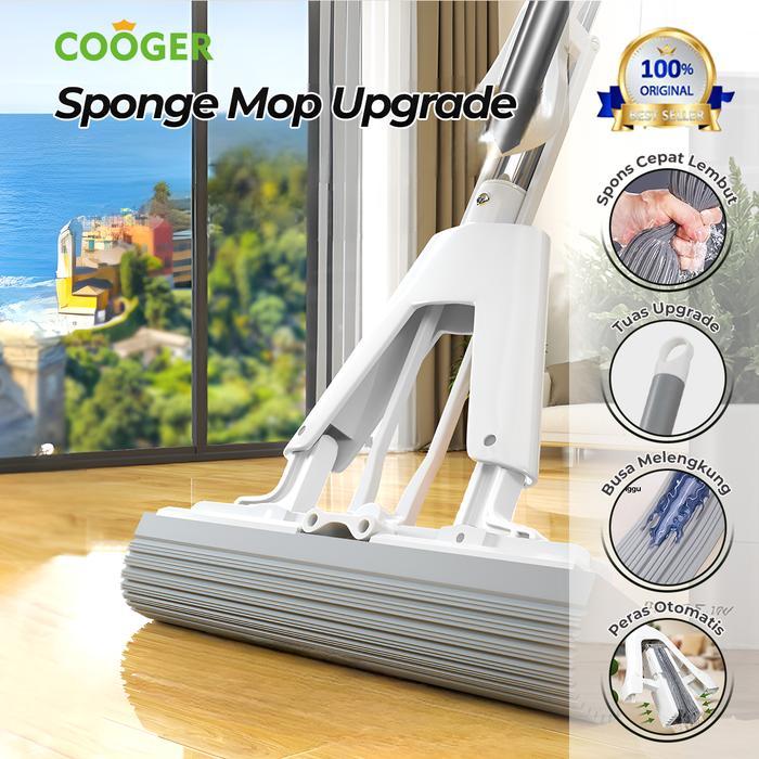 Hapdays COOGER Sponge Mop Alat Pel Busa Peras Lipat Otomatis Pel Spons PVA 33cm 3S Cepat Lunak Pel P