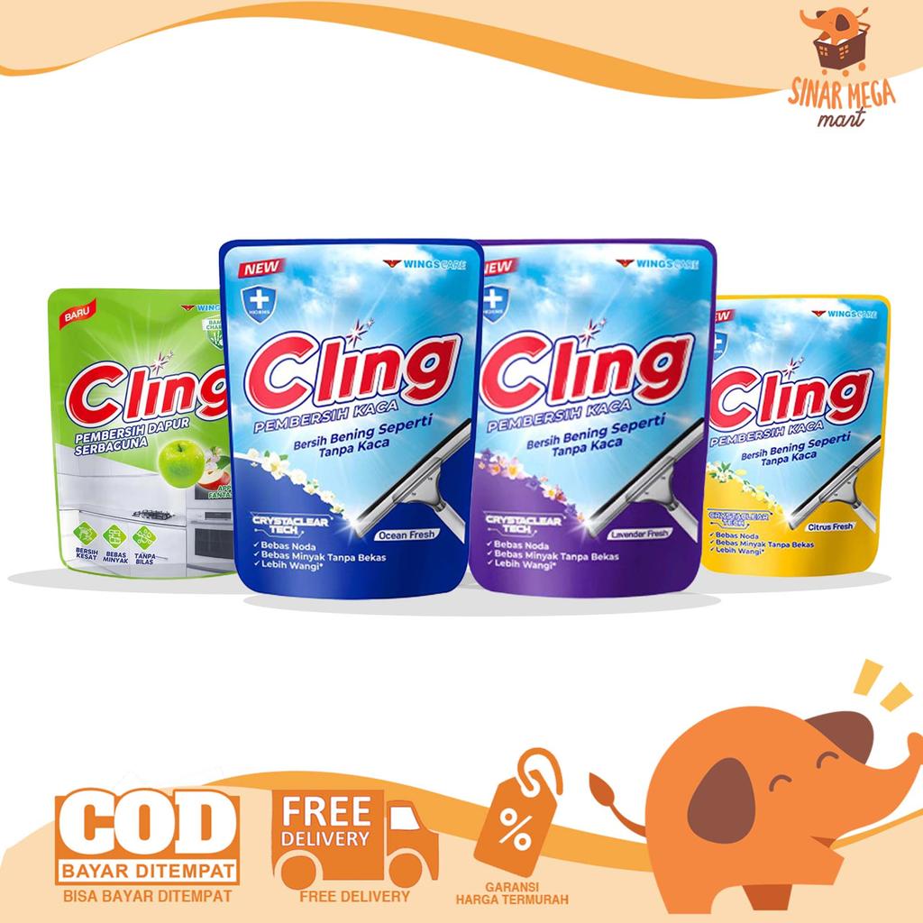 Cling Pembersih Kaca 400ml / Pouch Refill Isi Ulang