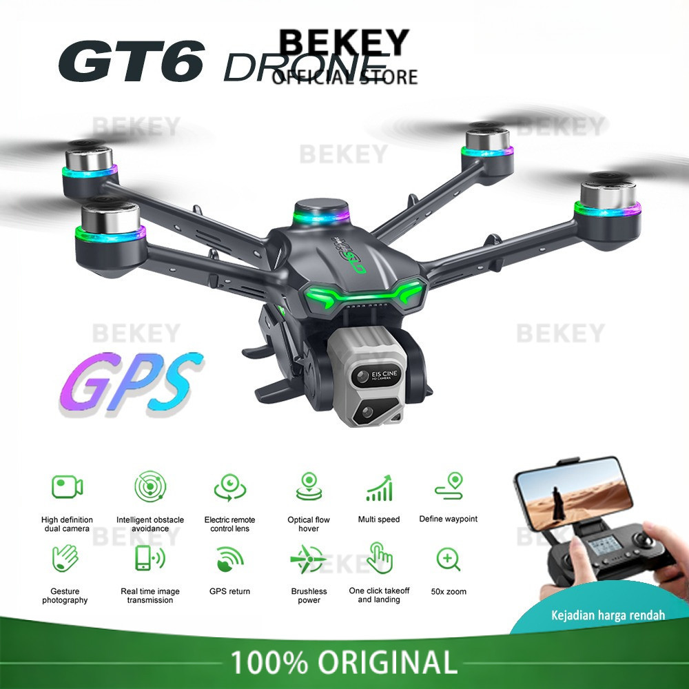 BEKEY Sistem penentuan posisi GPS drone GT6 mendukung penerbangan pada ketinggian 200 meter dan jara
