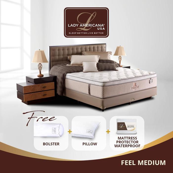 Lady Americana Kasur Springbed Viance - 100x200, Mattress Only