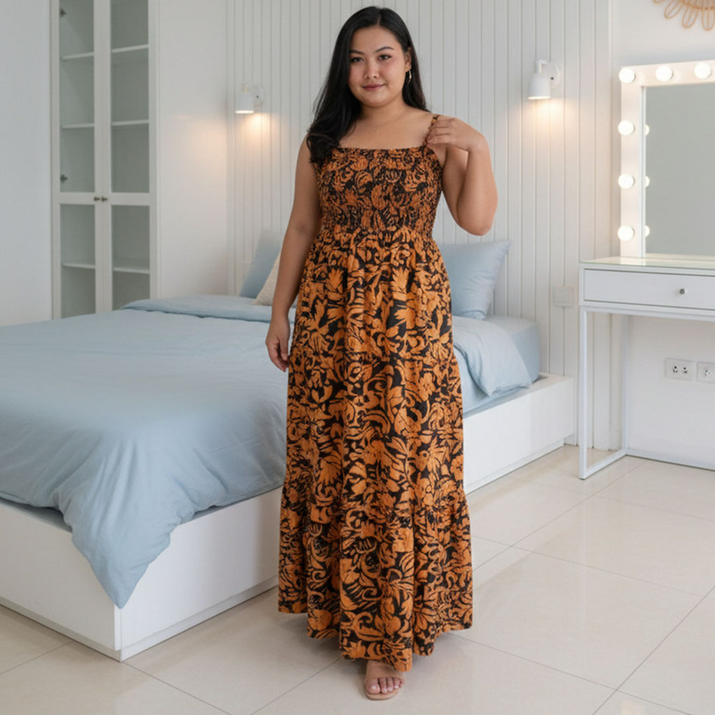 Daster kemben canda wanita jumbo motif dress