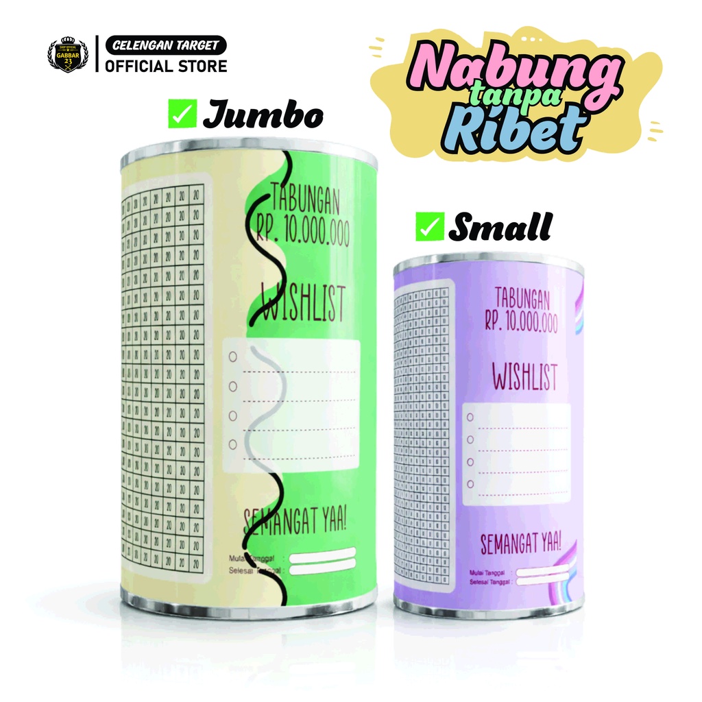 Celengan Target MINI Permanen Buka Tutup / Celengan Anak / Celengan Besar / Celengan Murah / Souveni