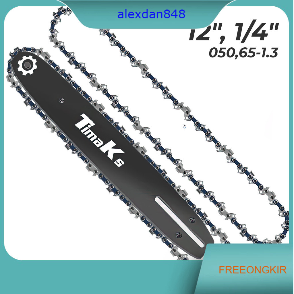 Chainsaw Guide Bar Rantai Ukuran 6/8/12 Inch Set Bar Rantai Chainsaw bahan Baja - 6764