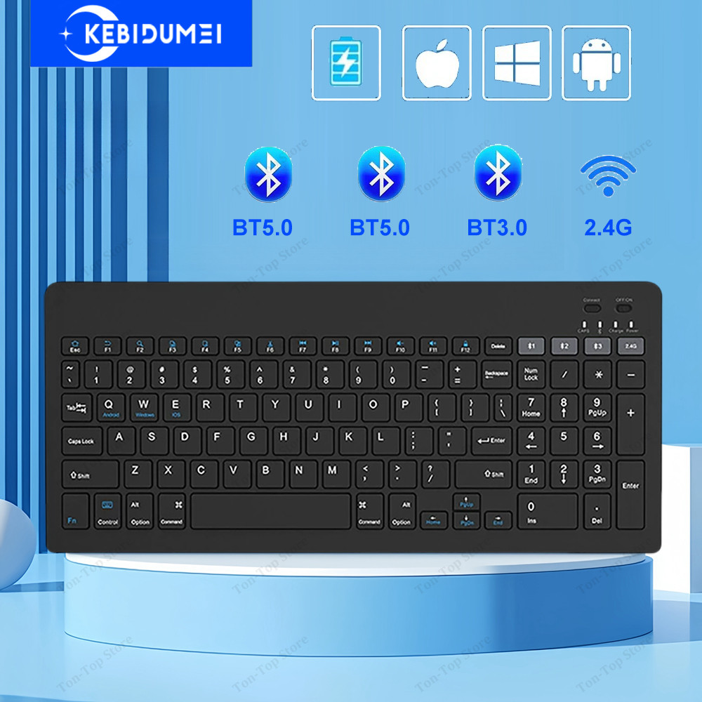 Dual-Mode Bluetooth 5.0 Keyboard 2.4G Wireless Keyboard 3-BT Reargeable Gaming Keyboard For Laptop T
