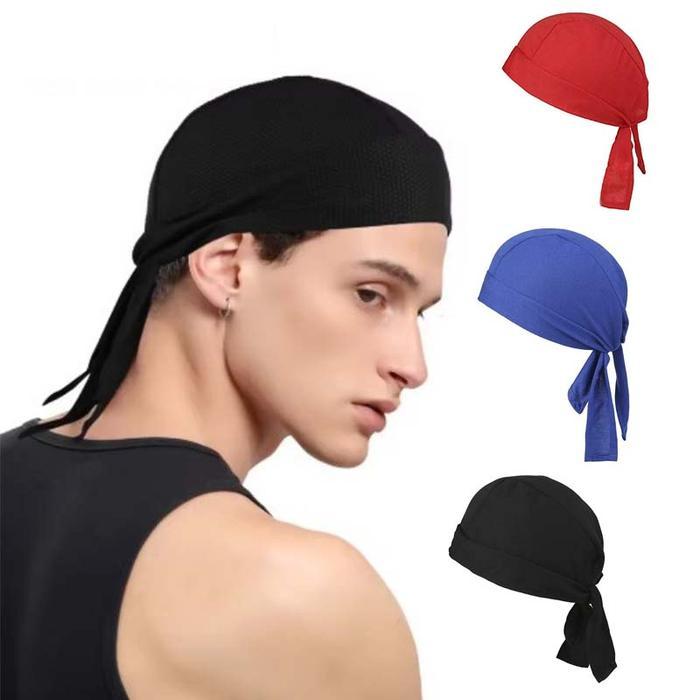 Hip Hop Durag Durag Bandana Ikat Kepala Durag Ekor Panjang Bajak Laut Durag Kepala Breathable - Mera