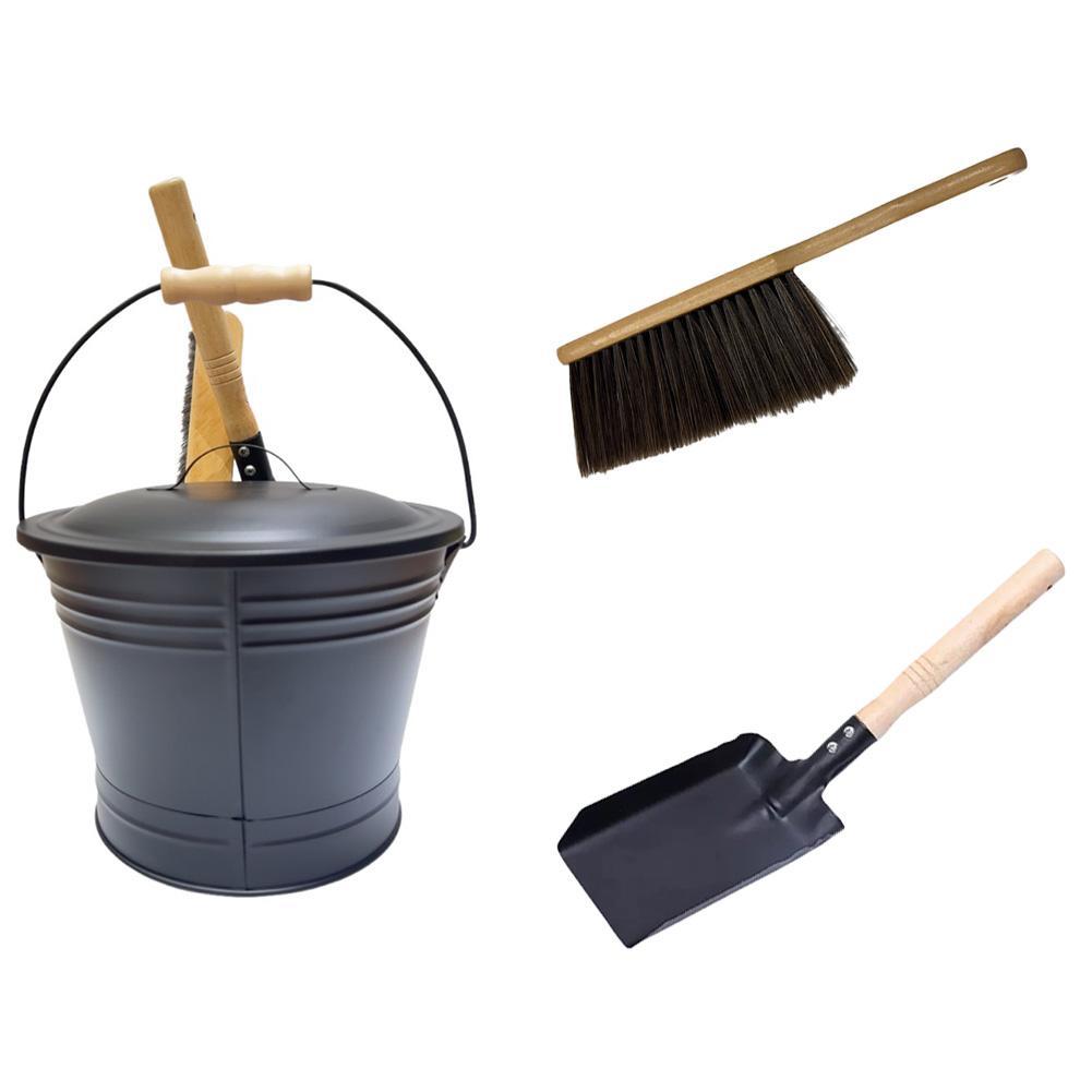 Fireplace Shovel Ash Bucket  Set, Ash Wood Fireplace Tool Set, Fireplace Utensils Fireplace Ash Buck