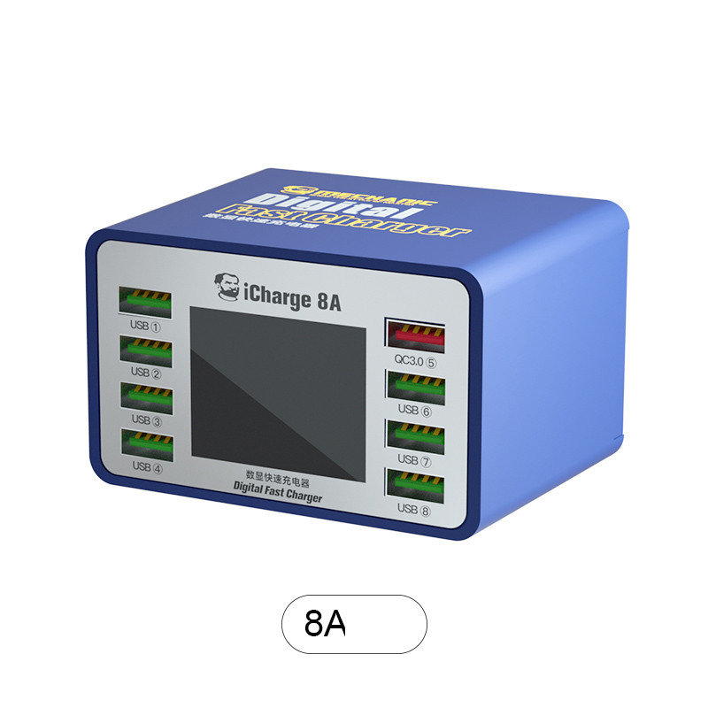 iCharge 8A 8C USB Fast Charger 8-port Fast Charge Multi-port Smart Digital Display for IP Android Ph