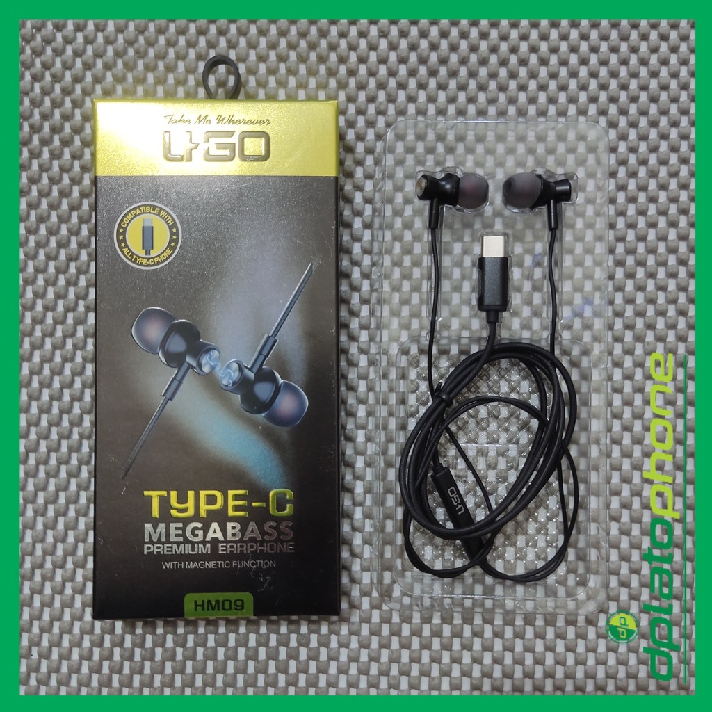 [HM-09] HEADSET / HEADPHONE / EARPHONE / HANDSFREE  MEGA BASS TYPE C - UGO/LIGO