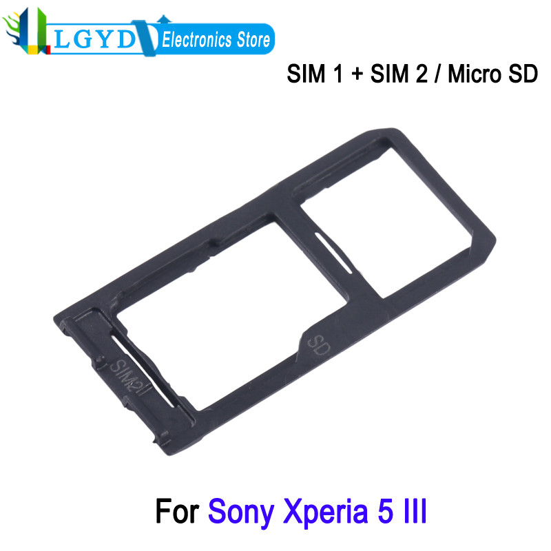 Dual SIM Card Tray For Sony Xperia 5 III Phone SIM1 + SIM2 / Micro SD Card Tray Replacement Part