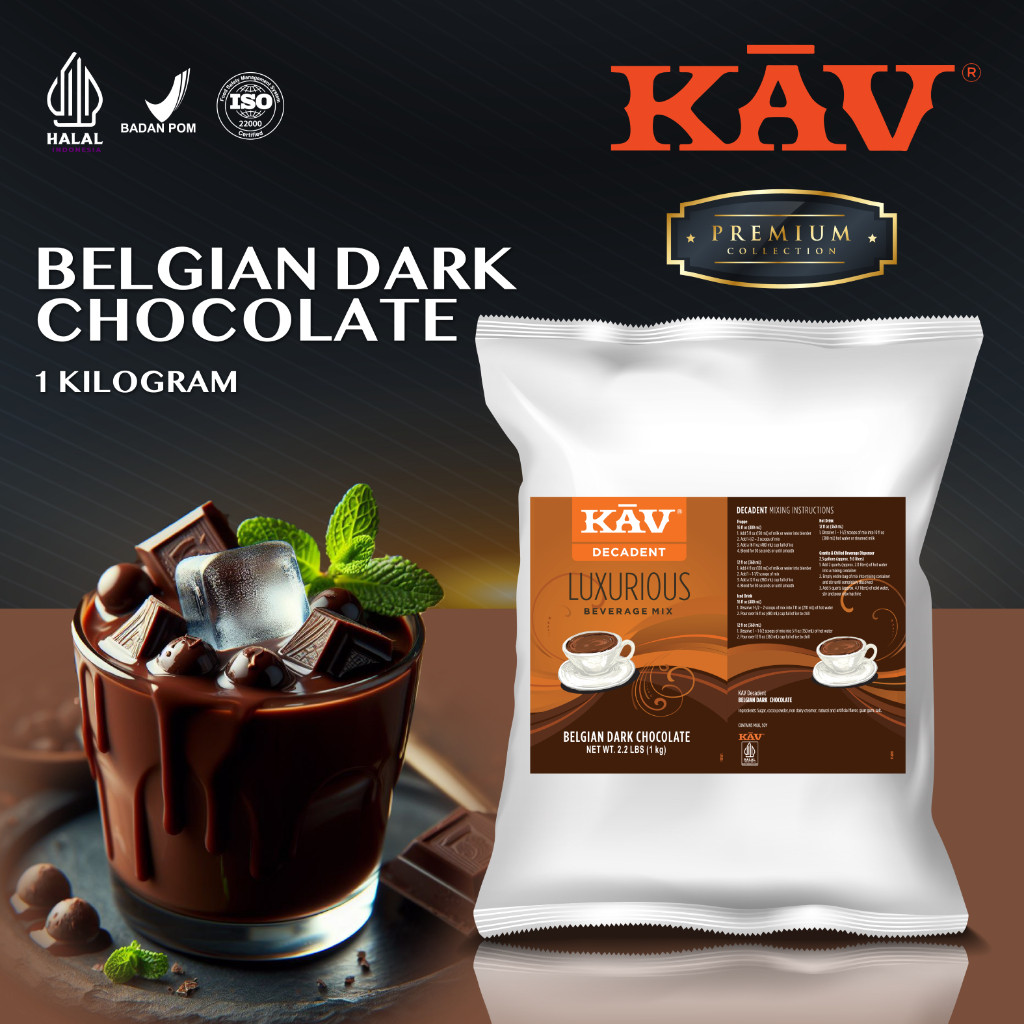 (Fiesta Murah) Kav Powder Drink Belgian Dark Choco - Minuman Coklat Belgia 1 Kg