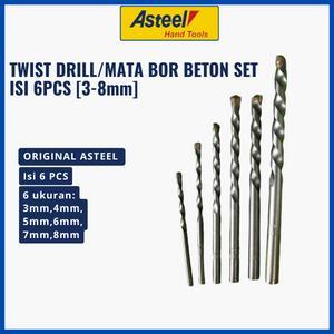 ASTEEL Mata Bor Beton Cemented Carbide Set 6pcs - Mata Bor Tembok Beton Set - Mata Bor Tembok - Maso
