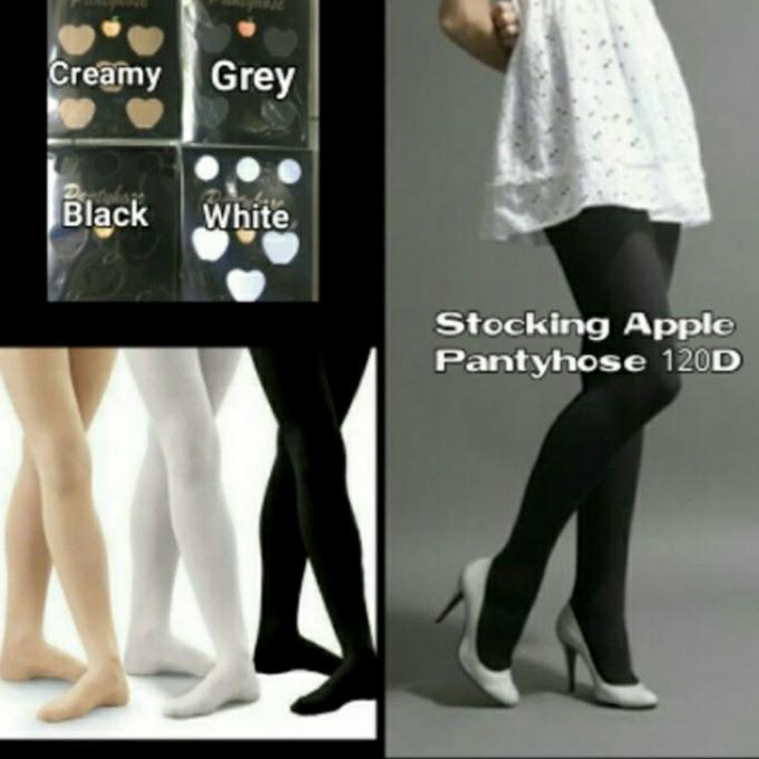 Stoking Apple Warna Kulit Stoking Apple 120D Celana Tebal Pantyhouse - Hitam