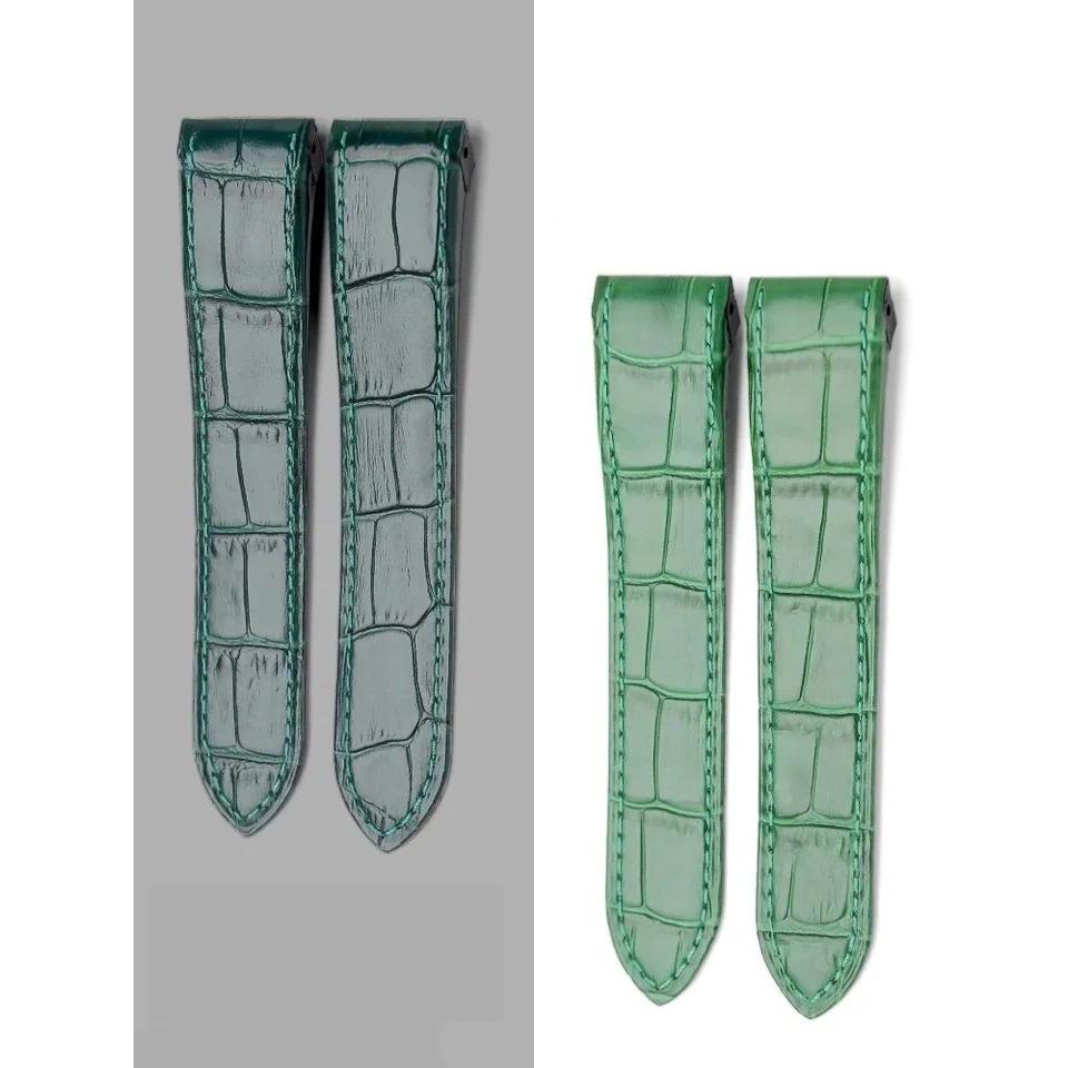 High Quality Genuine Leather Watch Strap For Cartier Santos Santos 100 Men's and Women's Folng Buckl