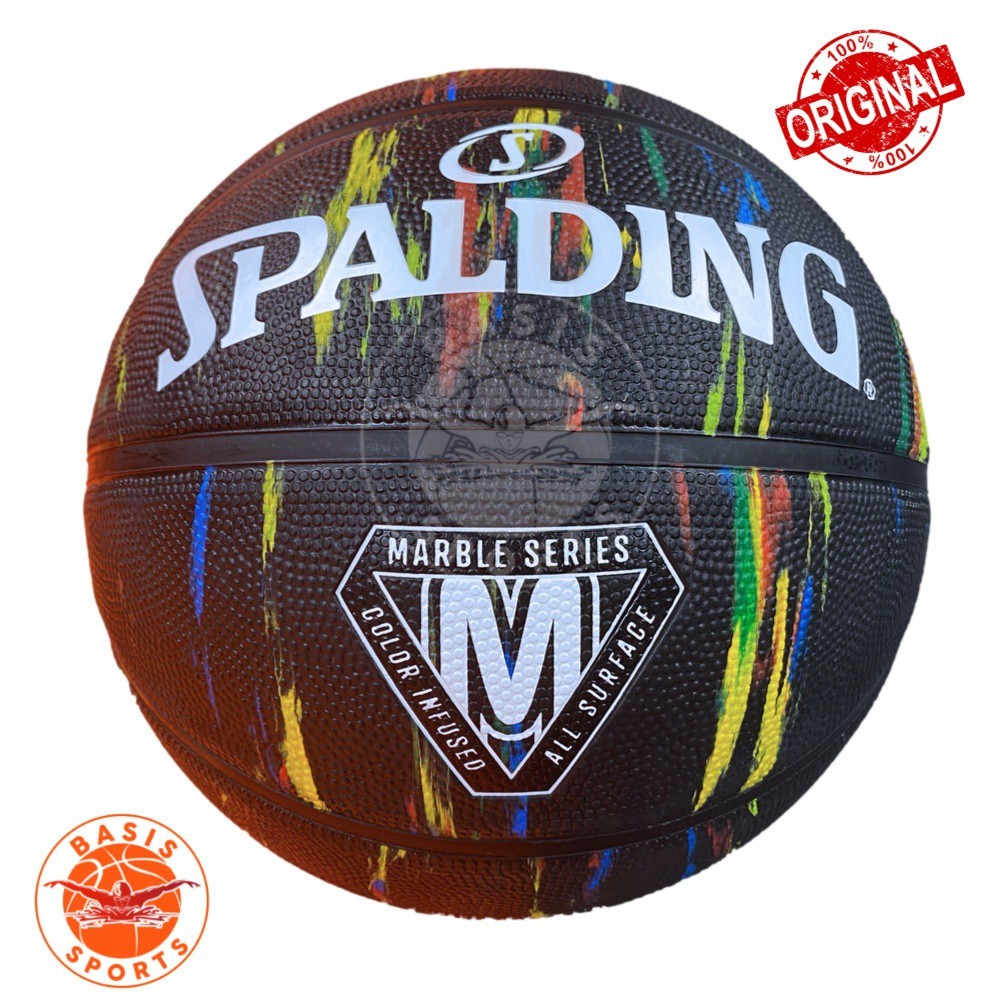 (lay bus) Bola Basket Spalding Marble Series Basketball Black Size 7