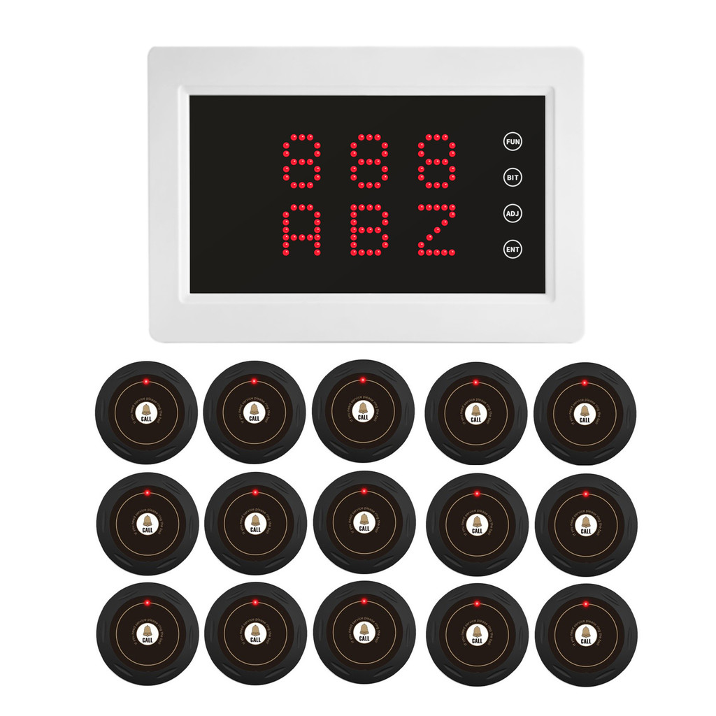 BYHUBYENG Wireless Calling System Restaurant Pager System splay + Calling Buttons for Restaurant Nur