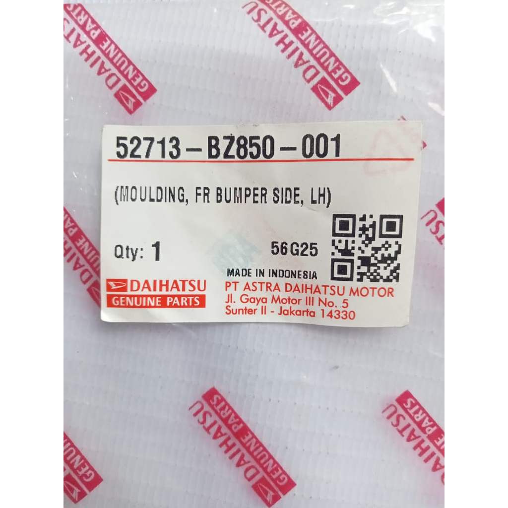 52713-BZ850-001 MOUUULDING, FR BUPER SIDE, LH