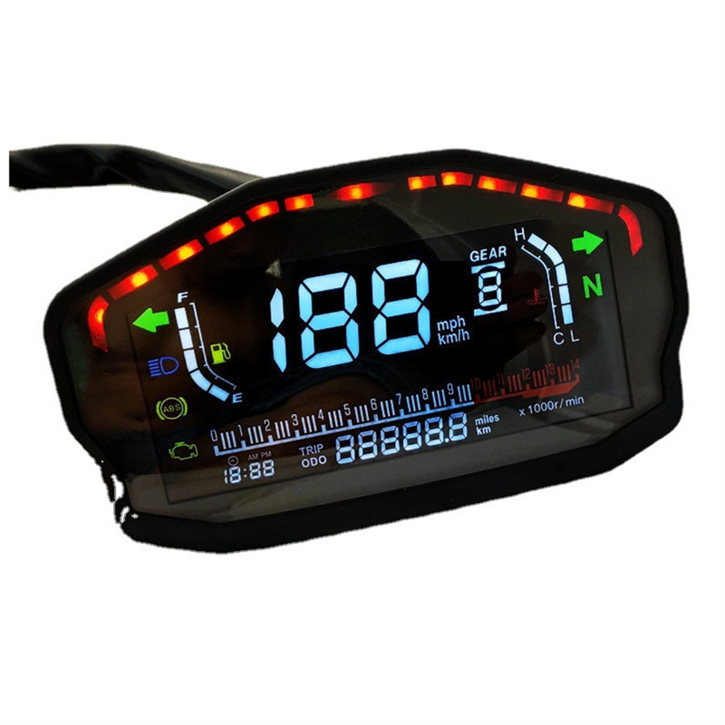 Speedometer Digital Motor LED Dashboard RPM Untuk Honda Ducati Kawasaki