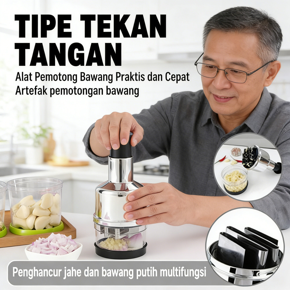 Baja Tahan Karat Manual Pemotong Sayur Pisau Pemukul Pemotong Bawang Putih Jahe Multifungsi Bawang M