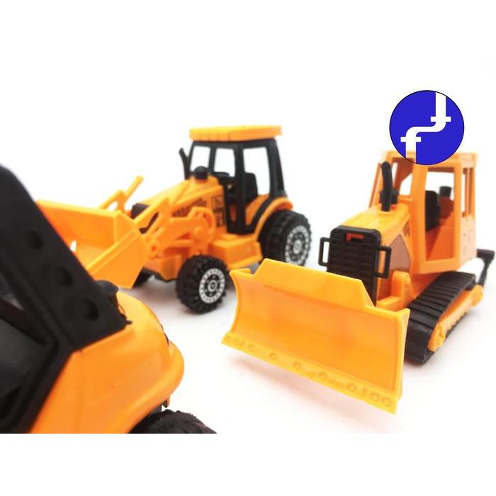 Mainan Excavator Bulldozer Beko Grader Die Cast Metal Construction F4
