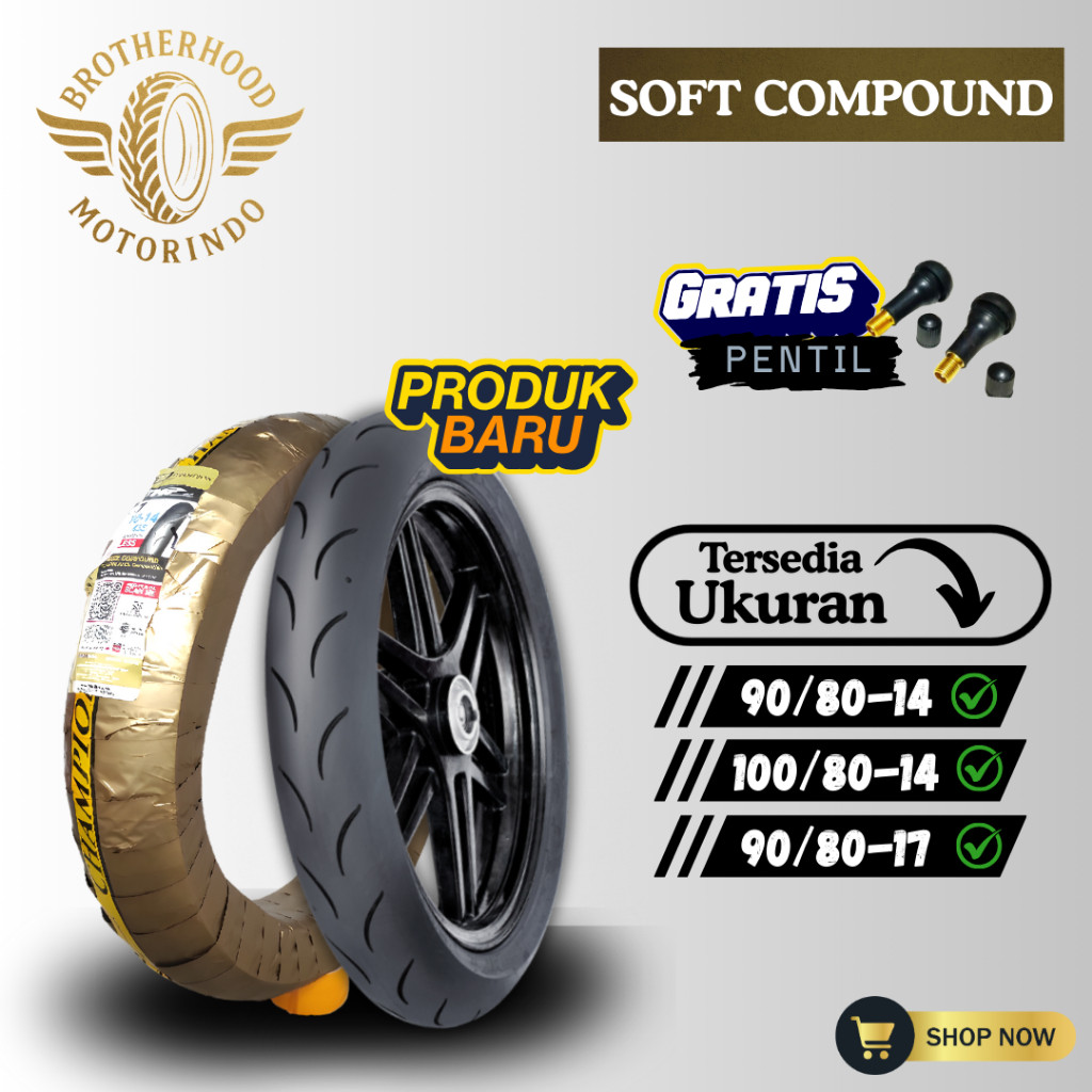 BAN FDR MP27 / MP57 /MP76 / MP96 / BAN SOFT COMPOUND ( 90/80-14 / 100/80-14 / 90/80-17 ) TUBELESS  /